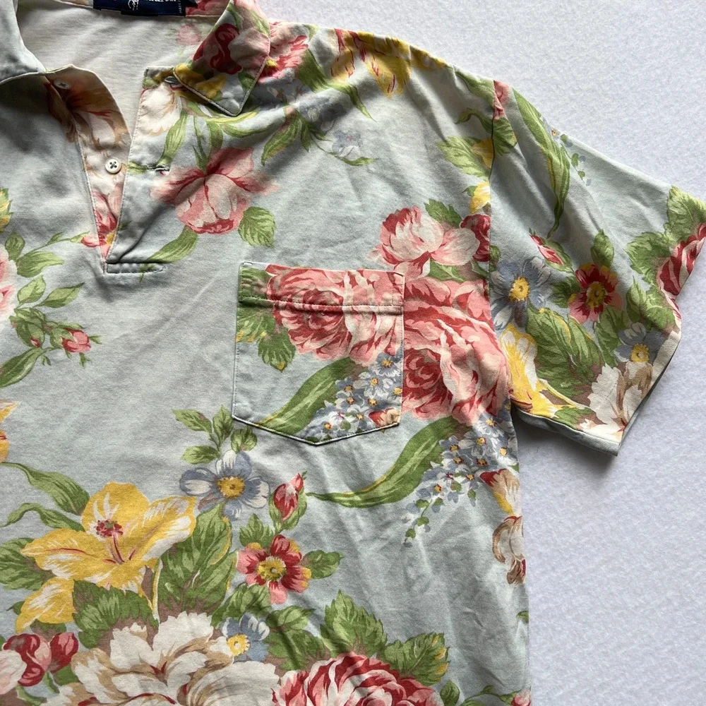 Polo Ralph Lauren Mens Shirt Hawaiian Floral Sz Small Pique‎ Classic Fit Pony